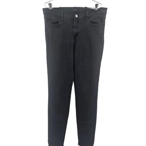 Flying Monkey Jeans Womens 32 Black Skinny Mid Rise Dark Wash Faded Made in USA